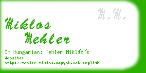 miklos mehler business card